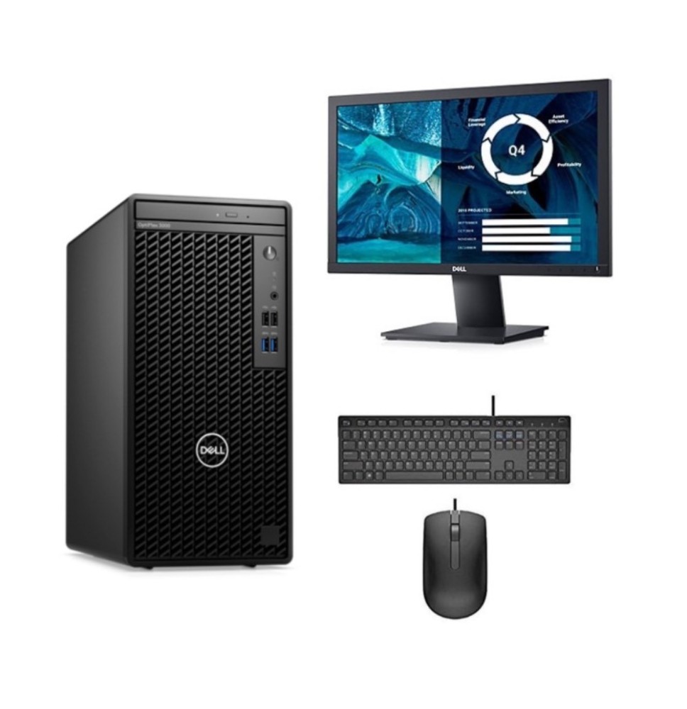 Ordinateur bureau Dell Optiplex 3000 - Intel Core i7-12700 - 4GB RAM - 256GB SSD - Écran 22 pouces - FreeDOS